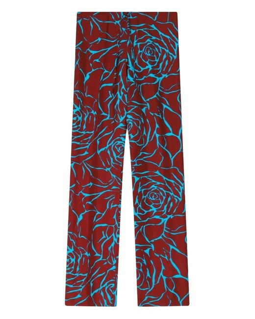 Dries Van Noten Red Floral Elasticated Trousers