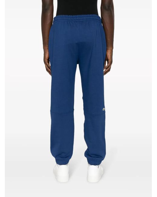 Lacoste Blue Logo-Patch Organic Cotton Track Trousers for men