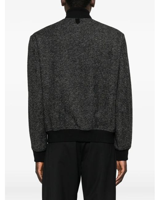 Canali Jacke Mit Fischgrätenmuster in Black für Herren