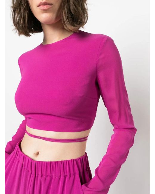ANDAMANE Pink Waist Tie-Fastening Top
