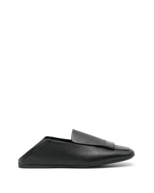 Sergio Rossi Black Sr1 Grained Leather Loafers