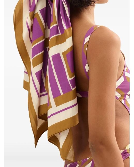 Eres Pink Vibration Geometric-Print Sarong