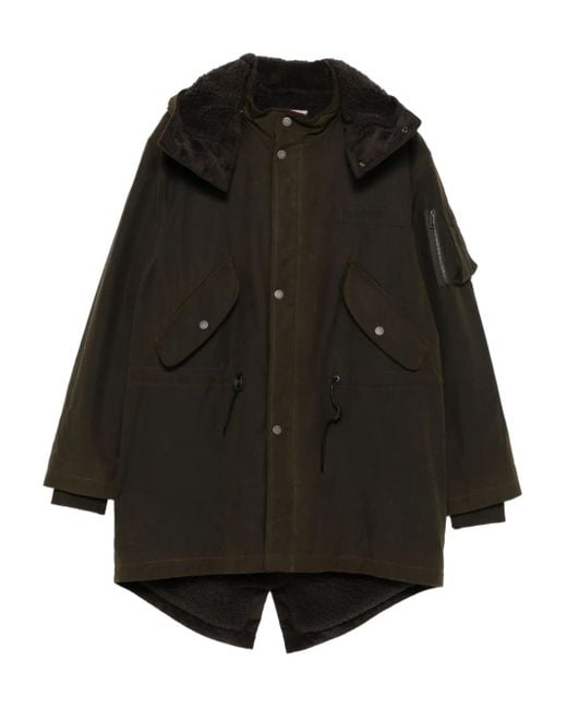 Baracuta Black Waxed Parka Waxed Cotton Clothing for men