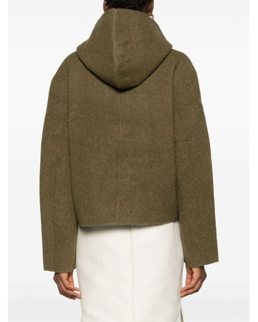 Totême Hooded Felted Duffle Coat in Green Lyst