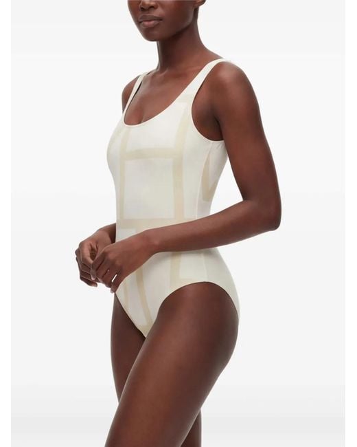 Totême  White Monogram Swimsuit