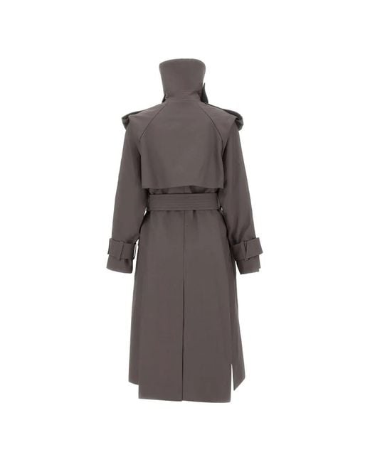 Victoria Beckham Gray Philippa Belted Trench Coat