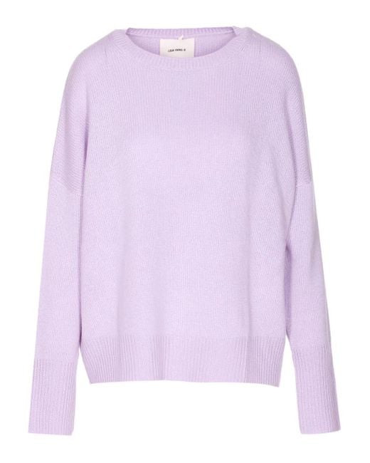 Lisa Yang Purple Kaschmirpullover Mit Rundhalsausschnitt