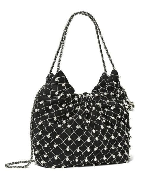 Tory Burch Black Fleming Bell Mini Tote Bag