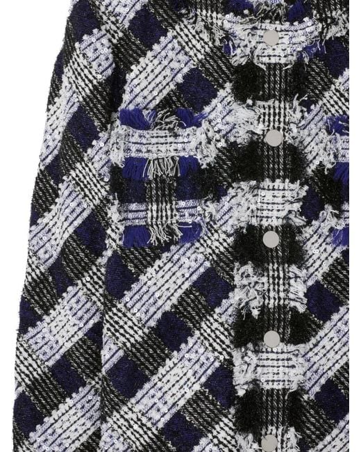 Burberry Gray Cropped Tweed Jacket