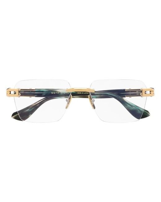 Dita Eyewear Black Rimless Square-Frame Glasses