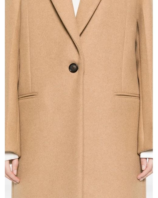 Totême Natural Single-Breasted Wool Coat