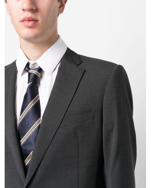 Emporio Armani Gray Single-breasted Virgin Wool Suit for men