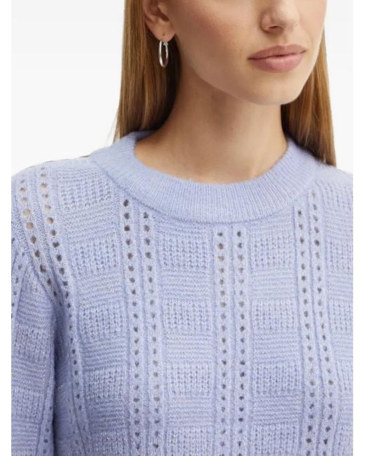 Silvian Heach Blue Openwork Long Sleeve Knitwear