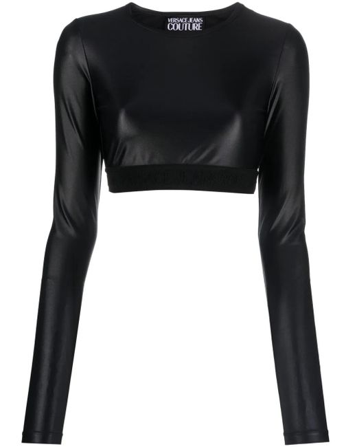 Versace Jeans Couture Cropped Top in het Black