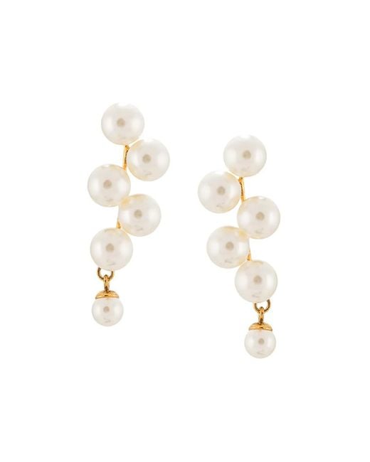 Jennifer Behr White Marcella Drop Earrings
