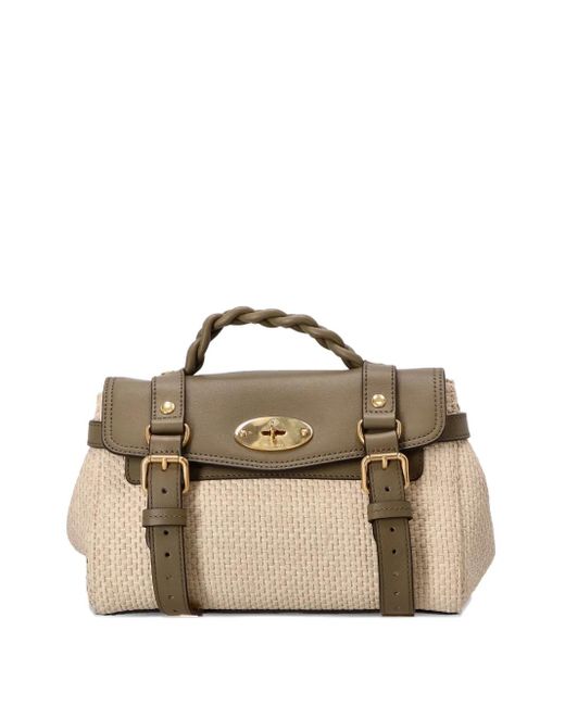 Mulberry Natural Mini Alexa Woven Texture Top-Handle Bag