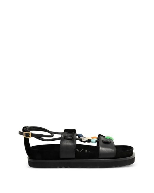 Loewe Black Beaded Sandals