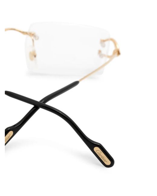 Cartier Metallic Rimless Rectangle-Frame Glasses