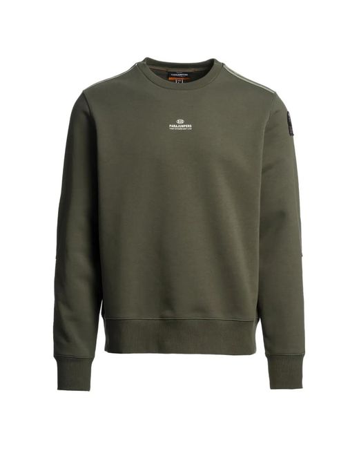 Parajumpers Green Fergus Logo-Patch Sweatshirt for men