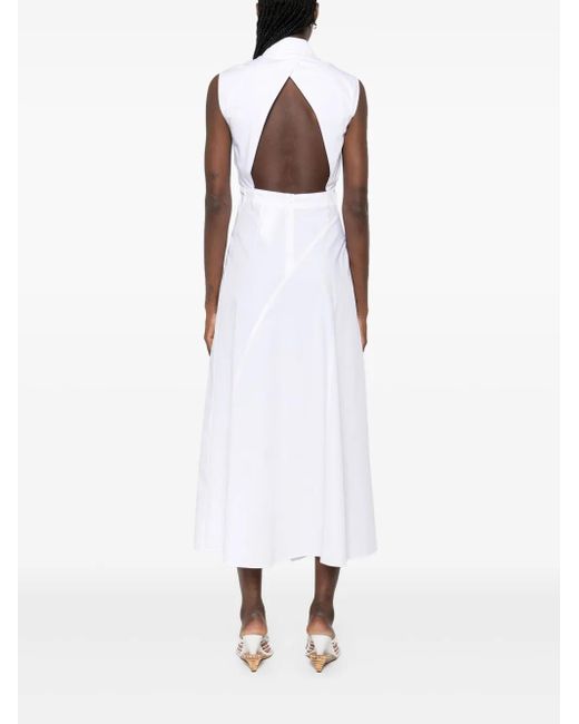 Max Mara White Keras Maxikleid
