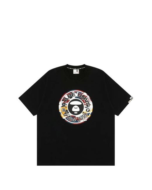 Aape By A Bathing Ape Black Aape Graphic T-Shirt for men