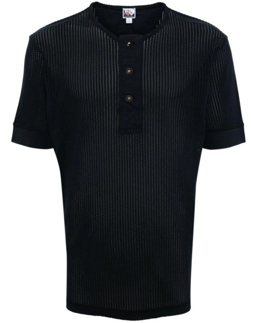 Sunspel X Nigel Cabourn T-Shirt aus Mesh in Black für Herren