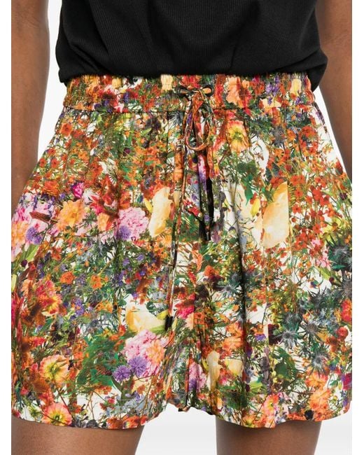 Osklen White Floral Drawstring Shorts