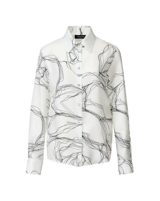 Fabiana Filippi White Abstract-Print Long-Sleeve Shirt