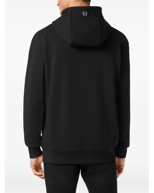 Felpa Con Stampa Auto E Cappuccio di Philipp Plein in Black da Uomo
