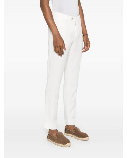 Hackett White Logo-Patch Trousers for men