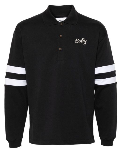 Bally Poloshirt Met Geborduurd Logo in het Black voor heren