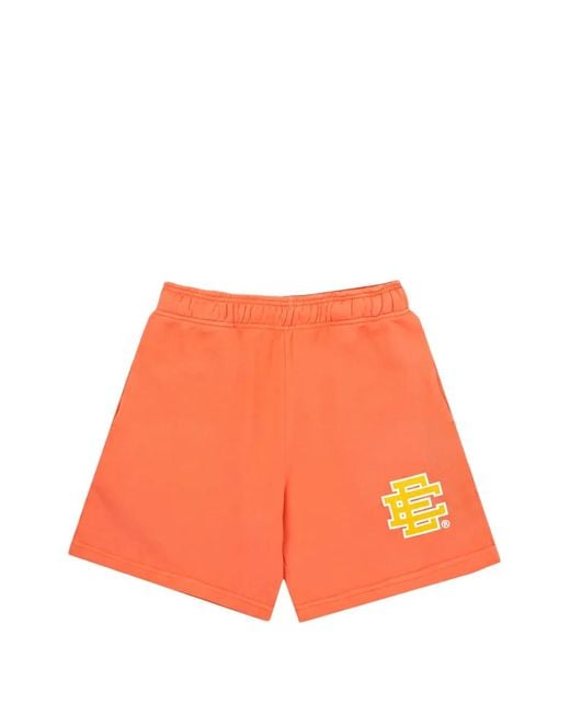 Eric Emanuel Orange Basic Logo-Print Shorts for men