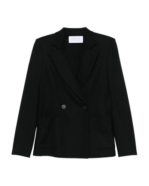 Harris Wharf London Black Double-Breasted Blazer