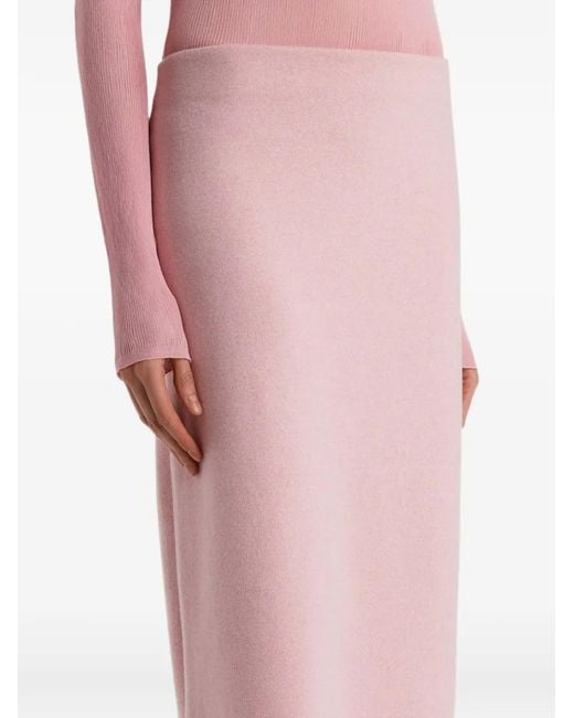 Khaite Pink Patri Midi Skirt