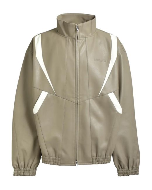 BREATH Green Embossed-Logo Bomber Jacket for men