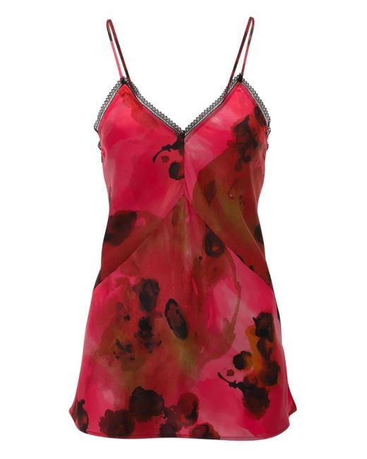 Victoria Beckham Red Floral-Print Maxi Dress