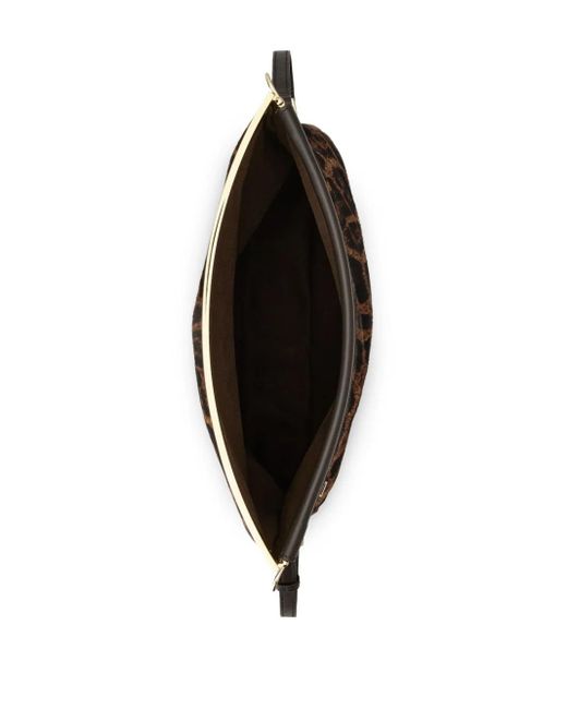 Tod's Black Animal-Print Cutch Bag