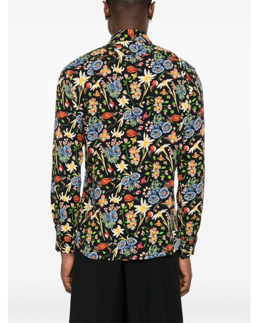 Vivienne Westwood Black Floral-print Shirt for men
