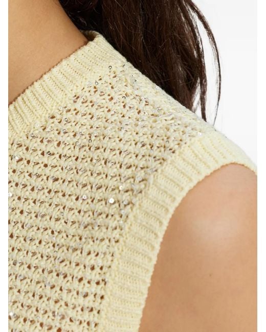 Fabiana Filippi White Embellished Sleeveless Mini Dress