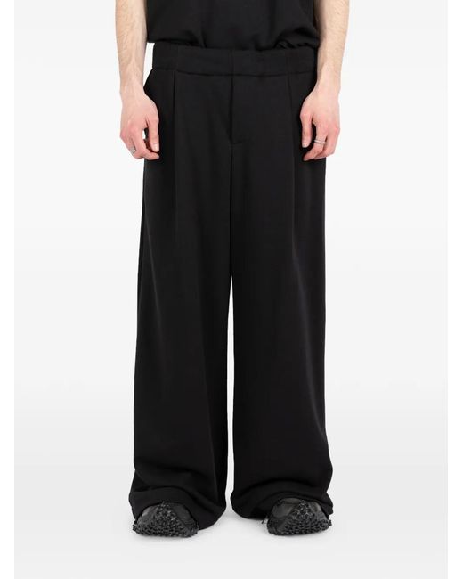 Societe Anonyme Black Pantalon Ample Gatsby À Design Plissé