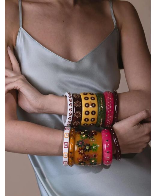 Mark Davis Red 18K Multi-Stones Bangle