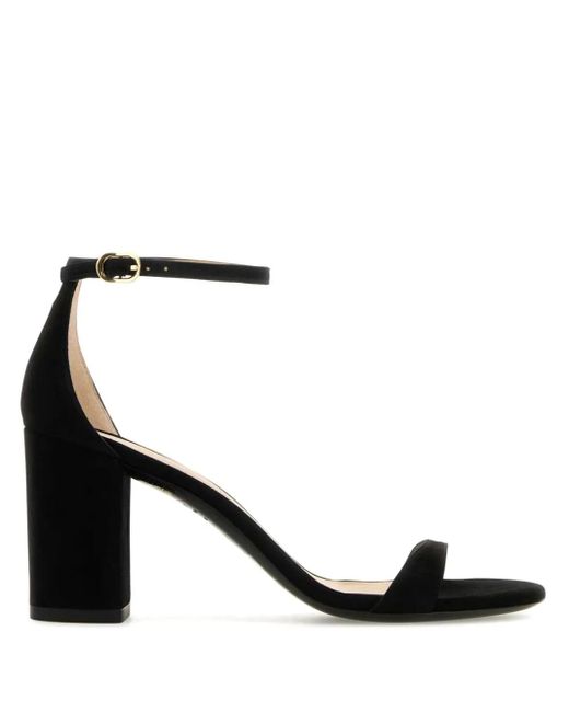Stuart Weitzman Black 75Mm Nudist Block Sandals