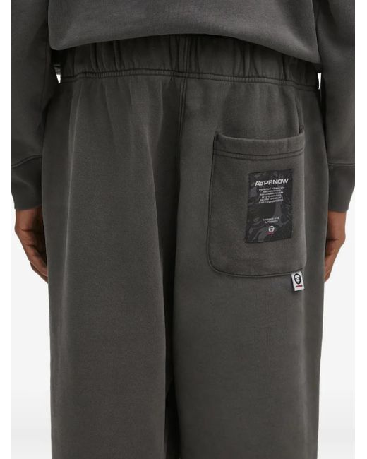 Aape By A Bathing Ape Black Logo-Patch Track Pants for men