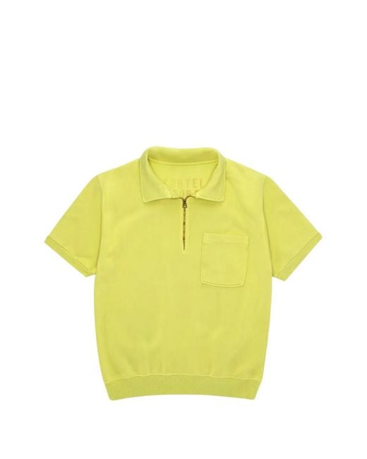 Fortela Yellow Yalepm Zip Pocket Polo Shirt for men