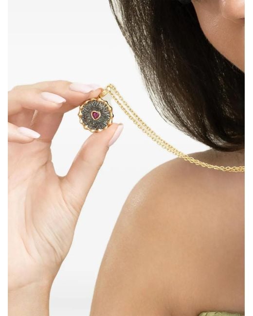 VRAM Metallic Collier À Pendentif Hypha En Rubis