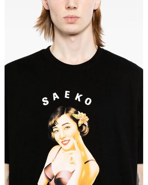 Yohji Yamamoto Black Saeko Tsuemura T-Shirt for men