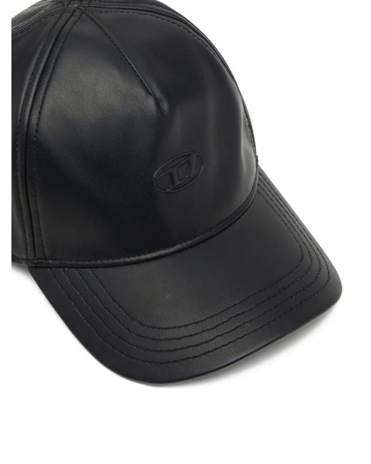 DIESEL Black Logo-Embossed Baseball Cap for men