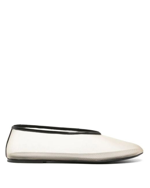 Khaite White Marcy Ballerina Shoes