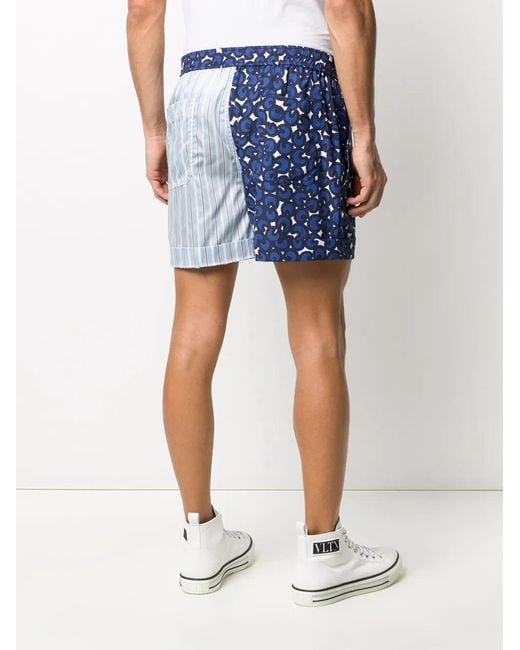 Neil Barrett Blue Printed Bermuda Shorts for men