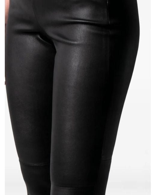 Vince Black Leather Flared Trousers